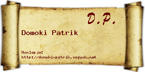 Domoki Patrik névjegykártya